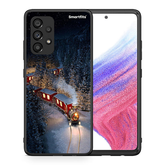 Θήκη Samsung A53 5G Xmas Train από τη Smartfits με σχέδιο στο πίσω μέρος και μαύρο περίβλημα | Samsung A53 5G Xmas Train case with colorful back and black bezels