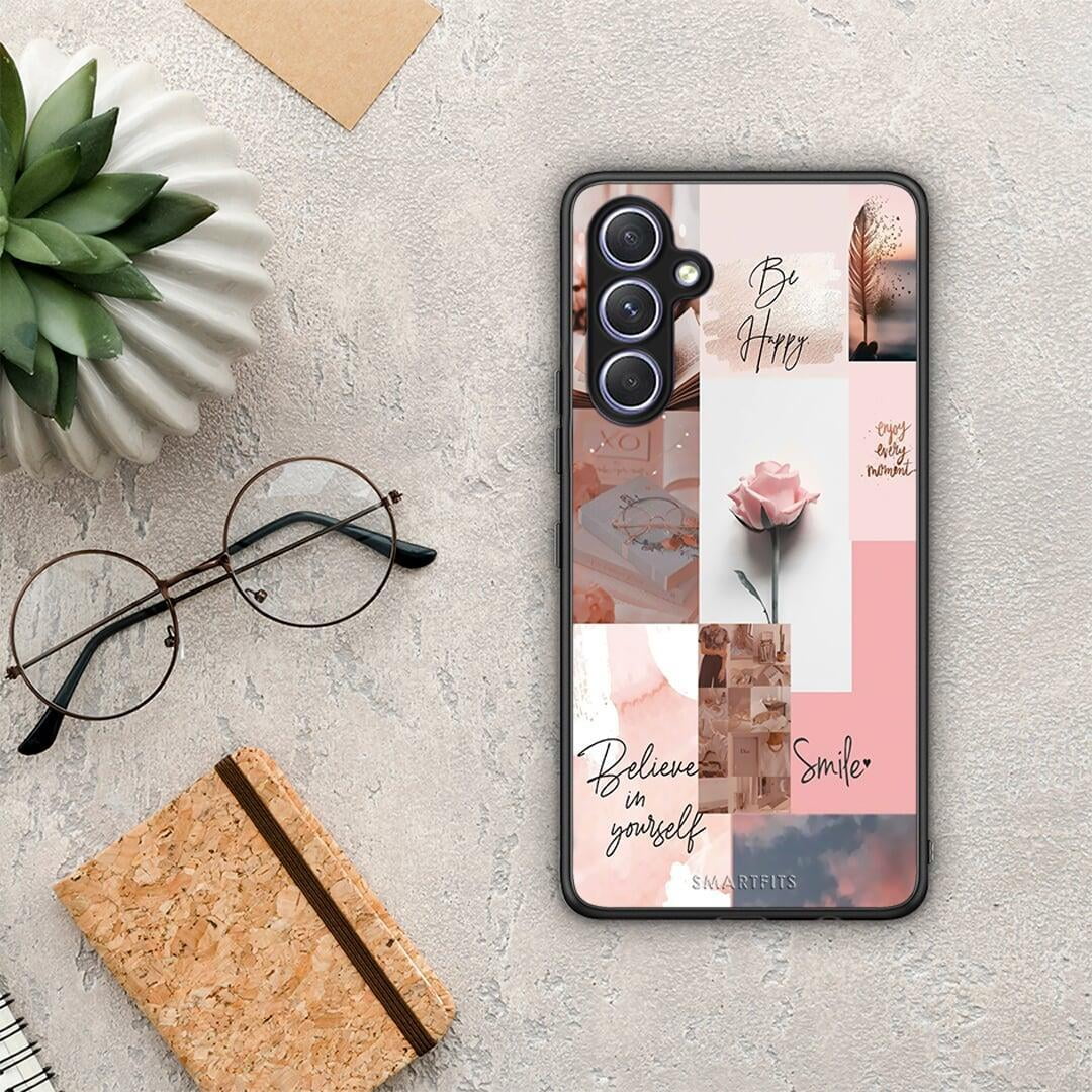 Θήκη Samsung Galaxy A54 Aesthetic Collage από τη Smartfits με σχέδιο στο πίσω μέρος και μαύρο περίβλημα | Samsung Galaxy A54 Aesthetic Collage Case with Colorful Back and Black Bezels