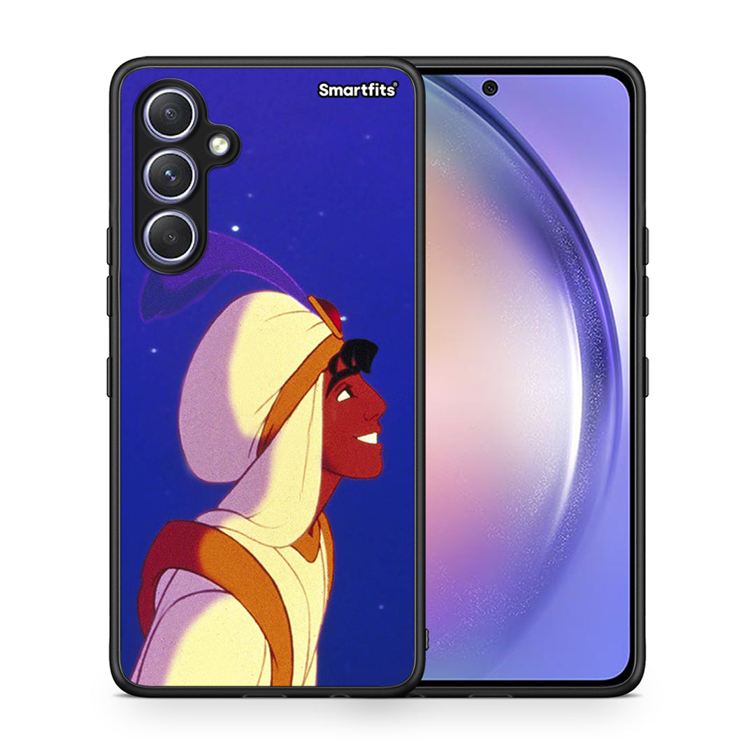 Θήκη Samsung Galaxy A54 Alladin And Jasmine Love 1 από τη Smartfits με σχέδιο στο πίσω μέρος και μαύρο περίβλημα | Samsung Galaxy A54 Alladin And Jasmine Love 1 Case with Colorful Back and Black Bezels