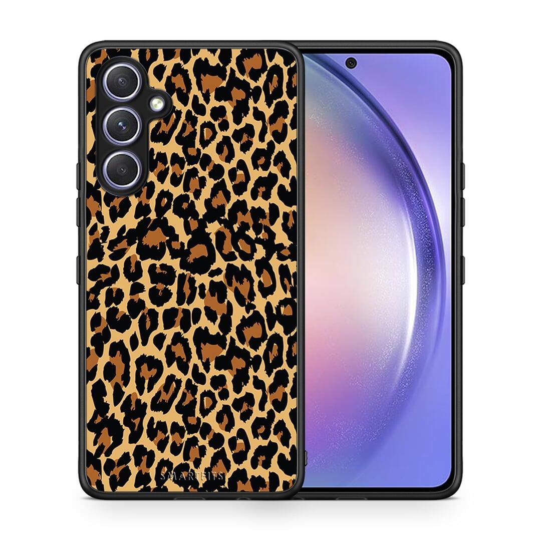 Θήκη Samsung Galaxy A54 Animal Leopard από τη Smartfits με σχέδιο στο πίσω μέρος και μαύρο περίβλημα | Samsung Galaxy A54 Animal Leopard Case with Colorful Back and Black Bezels