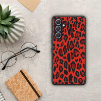 Thumbnail for Θήκη Samsung Galaxy A54 Animal Red Leopard από τη Smartfits με σχέδιο στο πίσω μέρος και μαύρο περίβλημα | Samsung Galaxy A54 Animal Red Leopard Case with Colorful Back and Black Bezels