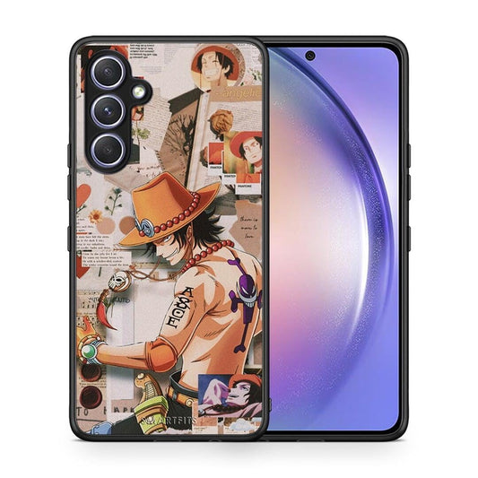 Θήκη Samsung Galaxy A54 Anime Collage από τη Smartfits με σχέδιο στο πίσω μέρος και μαύρο περίβλημα | Samsung Galaxy A54 Anime Collage Case with Colorful Back and Black Bezels