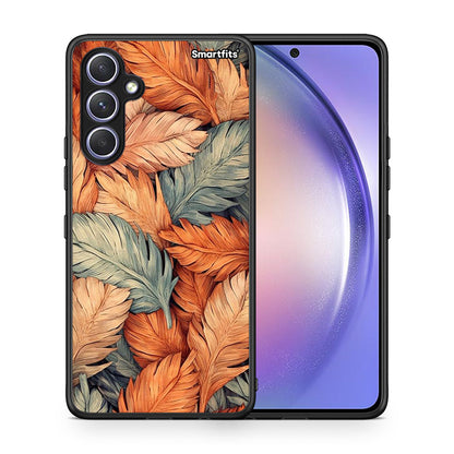 Θήκη Samsung Galaxy A54 Autumn Leaves από τη Smartfits με σχέδιο στο πίσω μέρος και μαύρο περίβλημα | Samsung Galaxy A54 Autumn Leaves Case with Colorful Back and Black Bezels