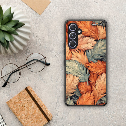 Θήκη Samsung Galaxy A54 Autumn Leaves από τη Smartfits με σχέδιο στο πίσω μέρος και μαύρο περίβλημα | Samsung Galaxy A54 Autumn Leaves Case with Colorful Back and Black Bezels