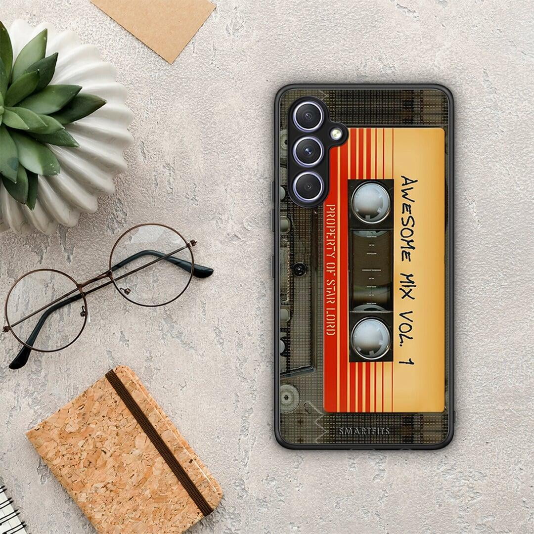 Θήκη Samsung Galaxy A54 Awesome Mix από τη Smartfits με σχέδιο στο πίσω μέρος και μαύρο περίβλημα | Samsung Galaxy A54 Awesome Mix Case with Colorful Back and Black Bezels