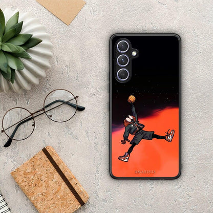 Θήκη Samsung Galaxy A54 Basketball Hero από τη Smartfits με σχέδιο στο πίσω μέρος και μαύρο περίβλημα | Samsung Galaxy A54 Basketball Hero Case with Colorful Back and Black Bezels