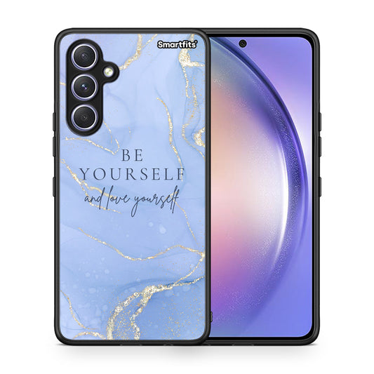 Θήκη Samsung Galaxy A54 Be Yourself από τη Smartfits με σχέδιο στο πίσω μέρος και μαύρο περίβλημα | Samsung Galaxy A54 Be Yourself Case with Colorful Back and Black Bezels