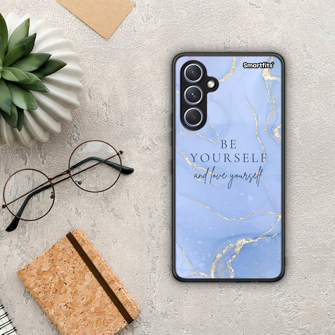 Θήκη Samsung Galaxy A54 Be Yourself από τη Smartfits με σχέδιο στο πίσω μέρος και μαύρο περίβλημα | Samsung Galaxy A54 Be Yourself Case with Colorful Back and Black Bezels