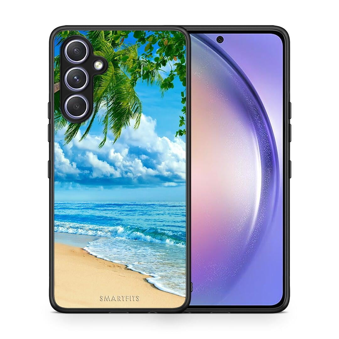 Θήκη Samsung Galaxy A54 Beautiful Beach από τη Smartfits με σχέδιο στο πίσω μέρος και μαύρο περίβλημα | Samsung Galaxy A54 Beautiful Beach Case with Colorful Back and Black Bezels