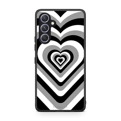 Θήκη Samsung Galaxy A54 Black Hearts από τη Smartfits με σχέδιο στο πίσω μέρος και μαύρο περίβλημα | Samsung Galaxy A54 Black Hearts Case with Colorful Back and Black Bezels
