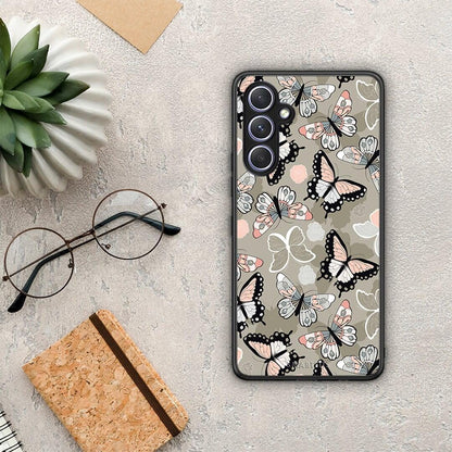 Θήκη Samsung Galaxy A54 Boho Butterflies από τη Smartfits με σχέδιο στο πίσω μέρος και μαύρο περίβλημα | Samsung Galaxy A54 Boho Butterflies Case with Colorful Back and Black Bezels