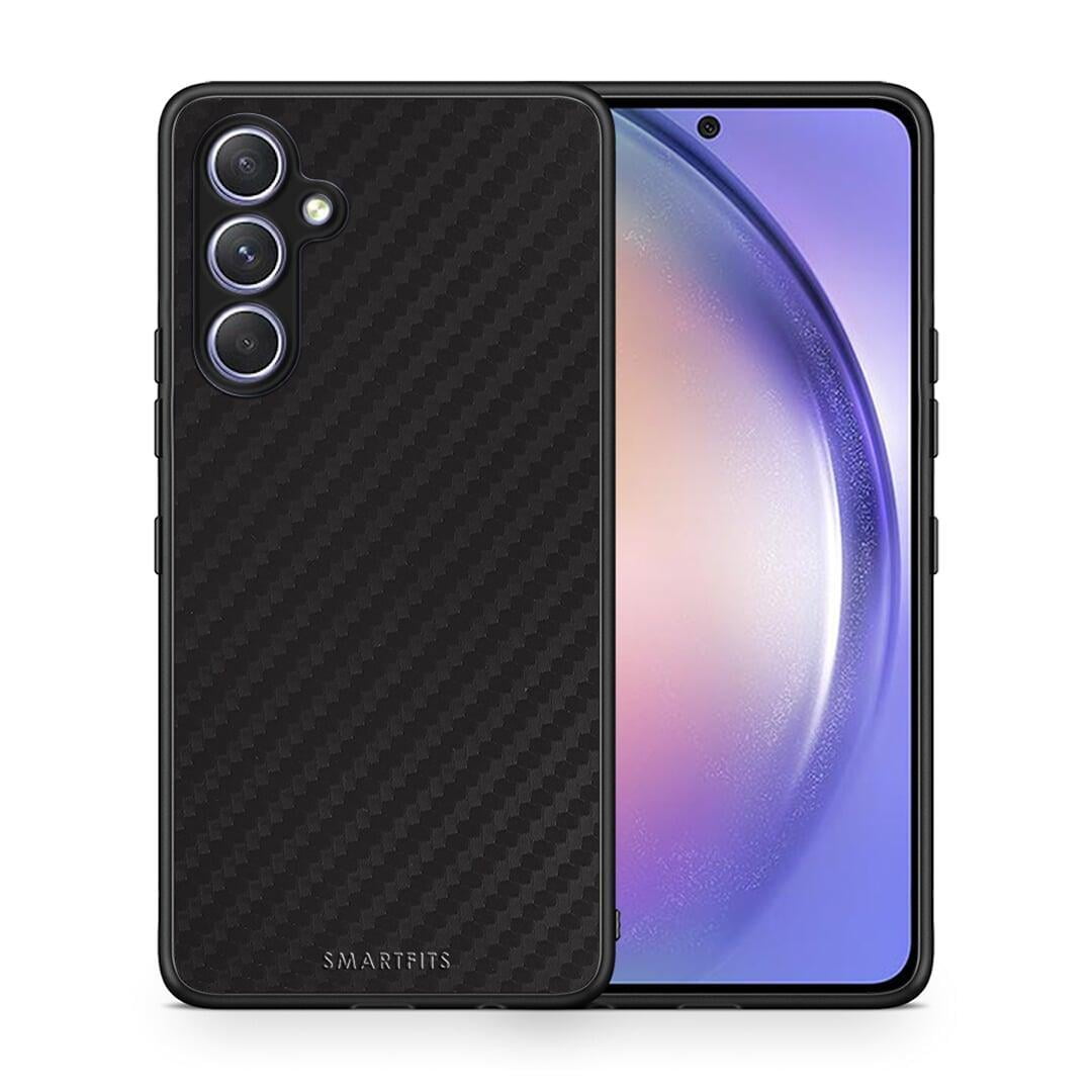 Θήκη Samsung Galaxy A54 Carbon Black από τη Smartfits με σχέδιο στο πίσω μέρος και μαύρο περίβλημα | Samsung Galaxy A54 Carbon Black Case with Colorful Back and Black Bezels