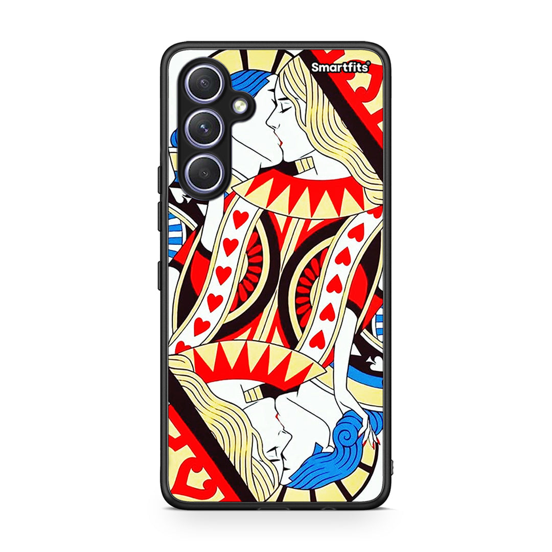 Θήκη Samsung Galaxy A54 Card Love από τη Smartfits με σχέδιο στο πίσω μέρος και μαύρο περίβλημα | Samsung Galaxy A54 Card Love Case with Colorful Back and Black Bezels