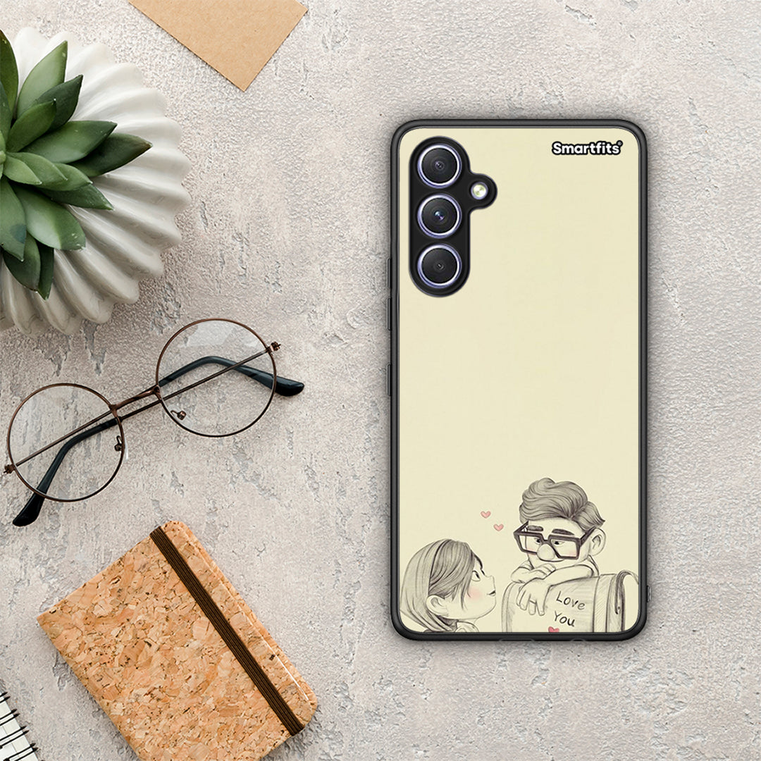 Θήκη Samsung Galaxy A54 Carl And Ellie από τη Smartfits με σχέδιο στο πίσω μέρος και μαύρο περίβλημα | Samsung Galaxy A54 Carl And Ellie Case with Colorful Back and Black Bezels