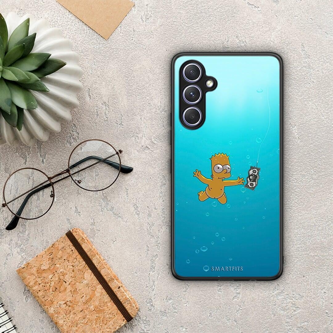 Θήκη Samsung Galaxy A54 Chasing Money από τη Smartfits με σχέδιο στο πίσω μέρος και μαύρο περίβλημα | Samsung Galaxy A54 Chasing Money Case with Colorful Back and Black Bezels