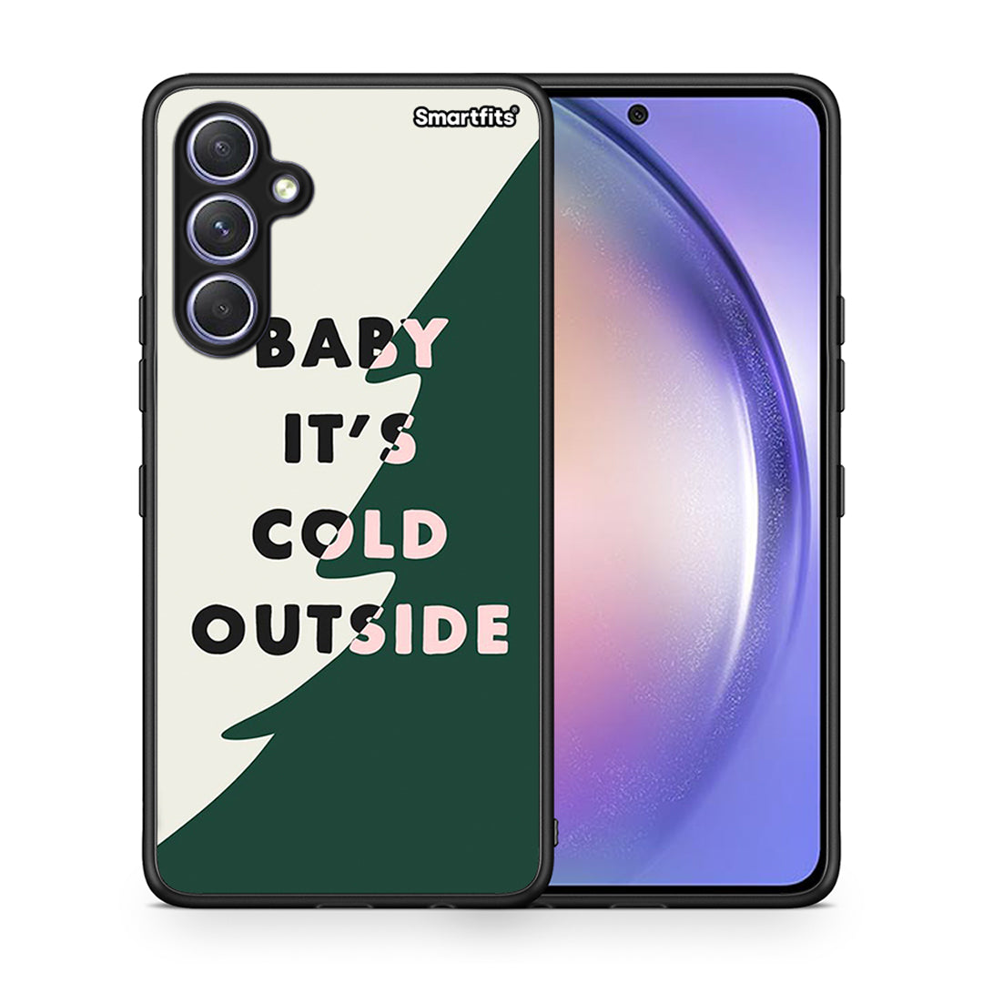 Θήκη Samsung Galaxy A54 Cold Outside από τη Smartfits με σχέδιο στο πίσω μέρος και μαύρο περίβλημα | Samsung Galaxy A54 Cold Outside Case with Colorful Back and Black Bezels