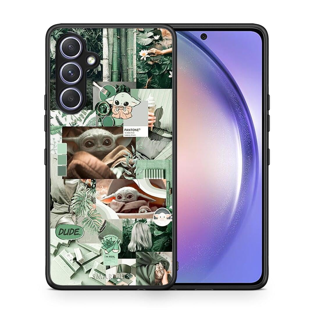 Θήκη Samsung Galaxy A54 Collage Dude από τη Smartfits με σχέδιο στο πίσω μέρος και μαύρο περίβλημα | Samsung Galaxy A54 Collage Dude Case with Colorful Back and Black Bezels