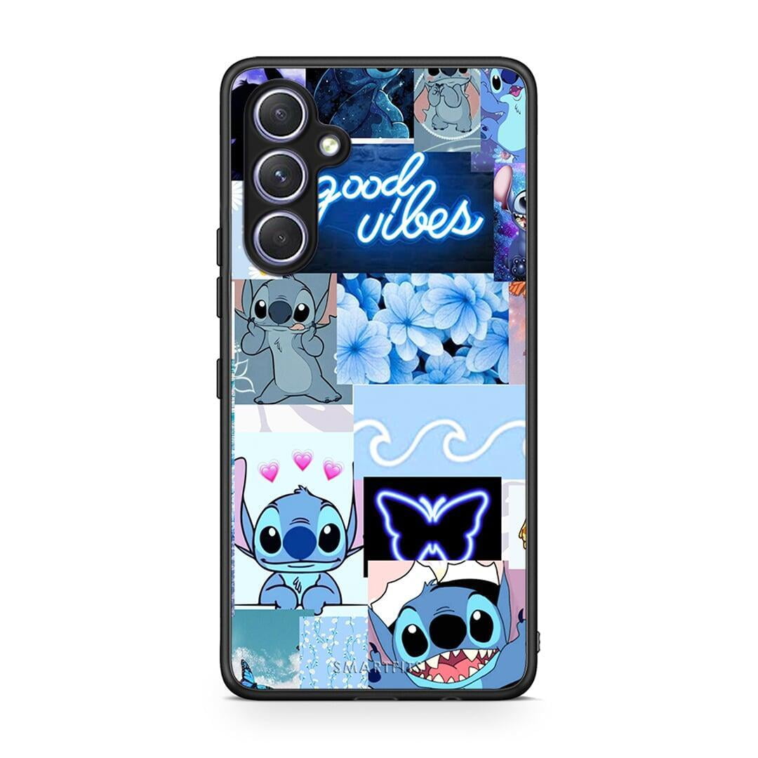 Θήκη Samsung Galaxy A54 Collage Good Vibes από τη Smartfits με σχέδιο στο πίσω μέρος και μαύρο περίβλημα | Samsung Galaxy A54 Collage Good Vibes Case with Colorful Back and Black Bezels
