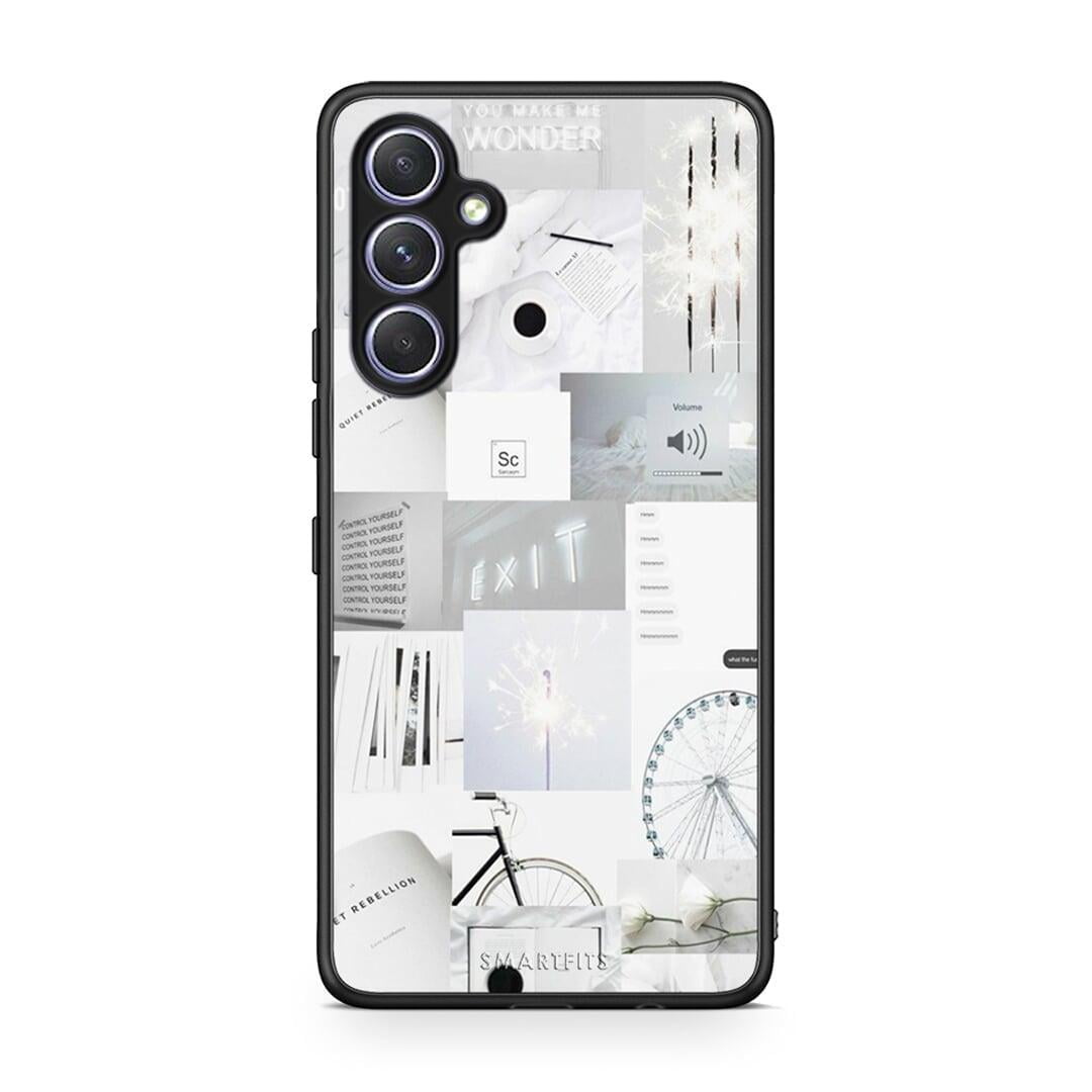 Θήκη Samsung Galaxy A54 Collage Make Me Wonder από τη Smartfits με σχέδιο στο πίσω μέρος και μαύρο περίβλημα | Samsung Galaxy A54 Collage Make Me Wonder Case with Colorful Back and Black Bezels