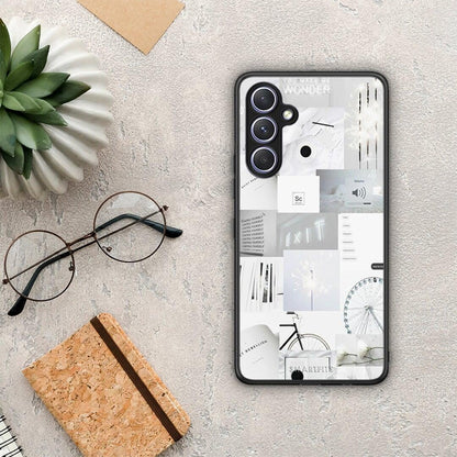 Θήκη Samsung Galaxy A54 Collage Make Me Wonder από τη Smartfits με σχέδιο στο πίσω μέρος και μαύρο περίβλημα | Samsung Galaxy A54 Collage Make Me Wonder Case with Colorful Back and Black Bezels