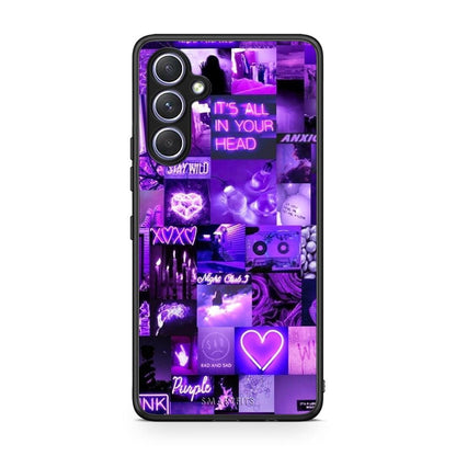 Θήκη Samsung Galaxy A54 Collage Stay Wild από τη Smartfits με σχέδιο στο πίσω μέρος και μαύρο περίβλημα | Samsung Galaxy A54 Collage Stay Wild Case with Colorful Back and Black Bezels