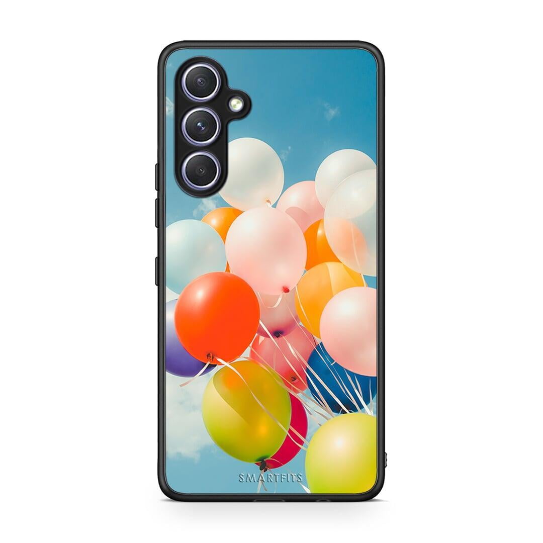 Θήκη Samsung Galaxy A54 Colorful Balloons από τη Smartfits με σχέδιο στο πίσω μέρος και μαύρο περίβλημα | Samsung Galaxy A54 Colorful Balloons Case with Colorful Back and Black Bezels