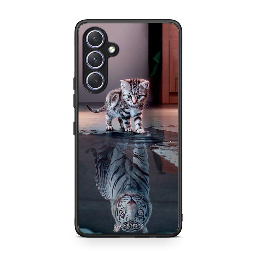 Θήκη Samsung Galaxy A54 Cute Tiger από τη Smartfits με σχέδιο στο πίσω μέρος και μαύρο περίβλημα | Samsung Galaxy A54 Cute Tiger Case with Colorful Back and Black Bezels