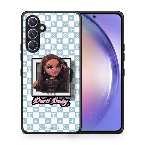 Θήκη Samsung Galaxy A54 Devil Baby από τη Smartfits με σχέδιο στο πίσω μέρος και μαύρο περίβλημα | Samsung Galaxy A54 Devil Baby Case with Colorful Back and Black Bezels