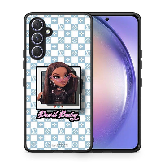 Θήκη Samsung Galaxy A54 Devil Baby από τη Smartfits με σχέδιο στο πίσω μέρος και μαύρο περίβλημα | Samsung Galaxy A54 Devil Baby Case with Colorful Back and Black Bezels