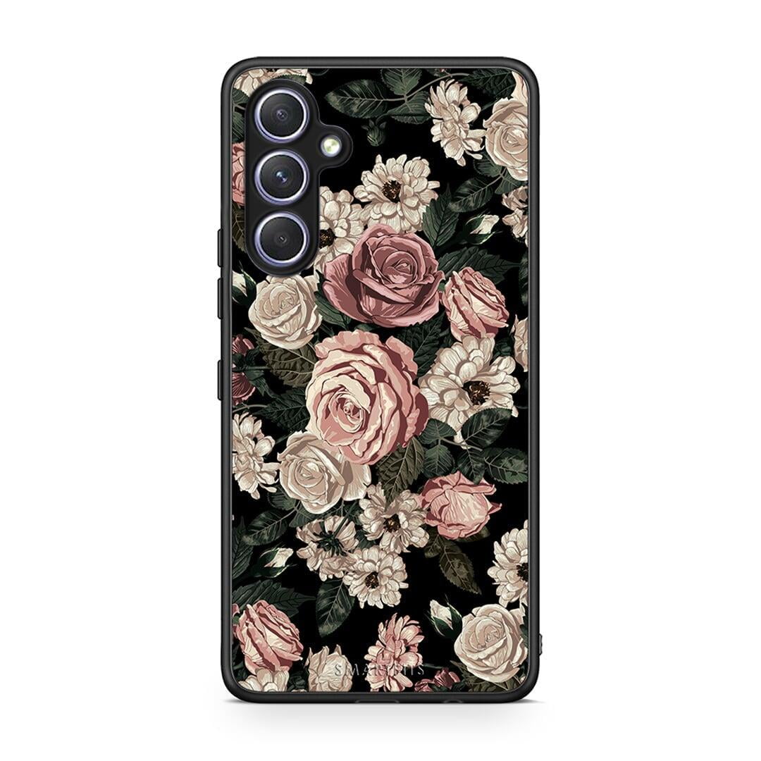 Θήκη Samsung Galaxy A54 Flower Wild Roses από τη Smartfits με σχέδιο στο πίσω μέρος και μαύρο περίβλημα | Samsung Galaxy A54 Flower Wild Roses Case with Colorful Back and Black Bezels