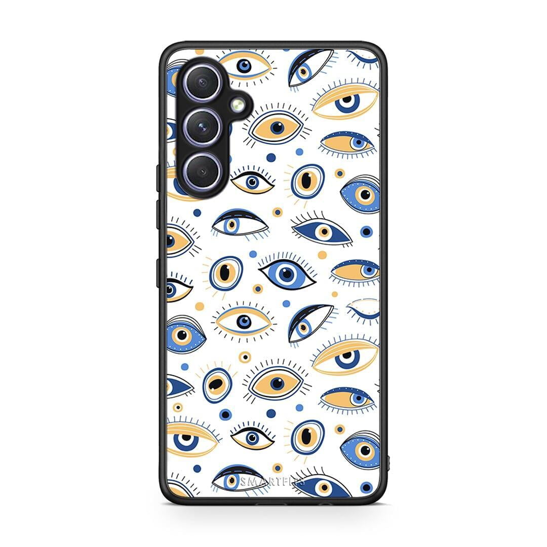 Θήκη Samsung Galaxy A54 Ftou Ftou από τη Smartfits με σχέδιο στο πίσω μέρος και μαύρο περίβλημα | Samsung Galaxy A54 Ftou Ftou Case with Colorful Back and Black Bezels