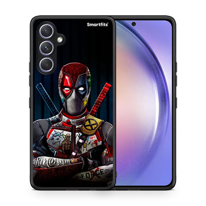 Θήκη Samsung Galaxy A54 Funny Guy από τη Smartfits με σχέδιο στο πίσω μέρος και μαύρο περίβλημα | Samsung Galaxy A54 Funny Guy Case with Colorful Back and Black Bezels