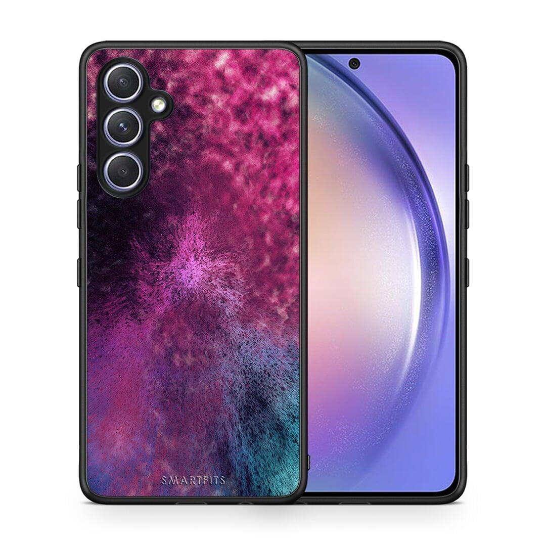 Θήκη Samsung Galaxy A54 Galactic Aurora από τη Smartfits με σχέδιο στο πίσω μέρος και μαύρο περίβλημα | Samsung Galaxy A54 Galactic Aurora Case with Colorful Back and Black Bezels