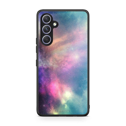 Θήκη Samsung Galaxy A54 Galactic Rainbow από τη Smartfits με σχέδιο στο πίσω μέρος και μαύρο περίβλημα | Samsung Galaxy A54 Galactic Rainbow Case with Colorful Back and Black Bezels