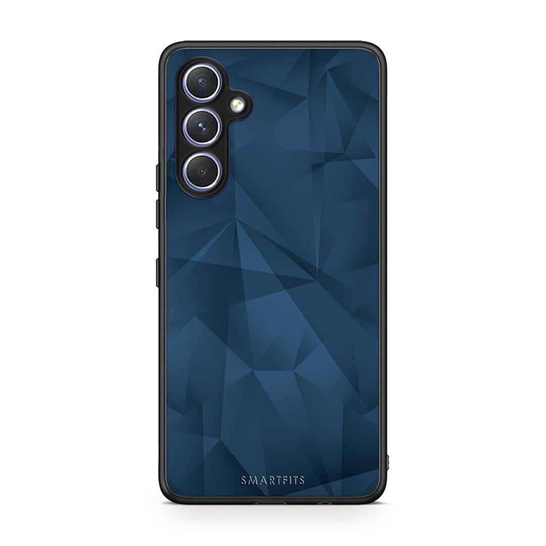 Θήκη Samsung Galaxy A54 Geometric Blue Abstract από τη Smartfits με σχέδιο στο πίσω μέρος και μαύρο περίβλημα | Samsung Galaxy A54 Geometric Blue Abstract Case with Colorful Back and Black Bezels
