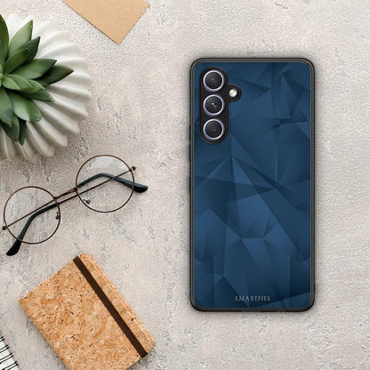 Θήκη Samsung Galaxy A54 Geometric Blue Abstract από τη Smartfits με σχέδιο στο πίσω μέρος και μαύρο περίβλημα | Samsung Galaxy A54 Geometric Blue Abstract Case with Colorful Back and Black Bezels