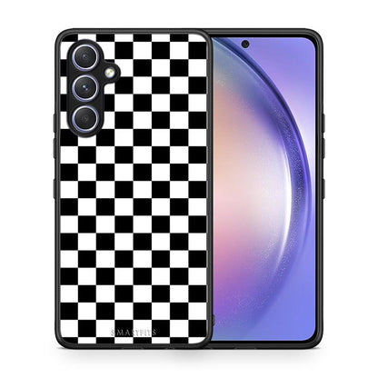 Θήκη Samsung Galaxy A54 Geometric Squares από τη Smartfits με σχέδιο στο πίσω μέρος και μαύρο περίβλημα | Samsung Galaxy A54 Geometric Squares Case with Colorful Back and Black Bezels