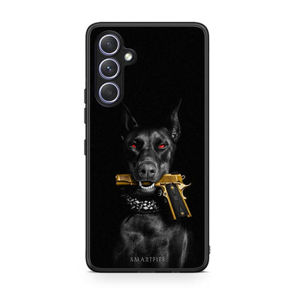 Θήκη Samsung Galaxy A54 Golden Gun από τη Smartfits με σχέδιο στο πίσω μέρος και μαύρο περίβλημα | Samsung Galaxy A54 Golden Gun Case with Colorful Back and Black Bezels