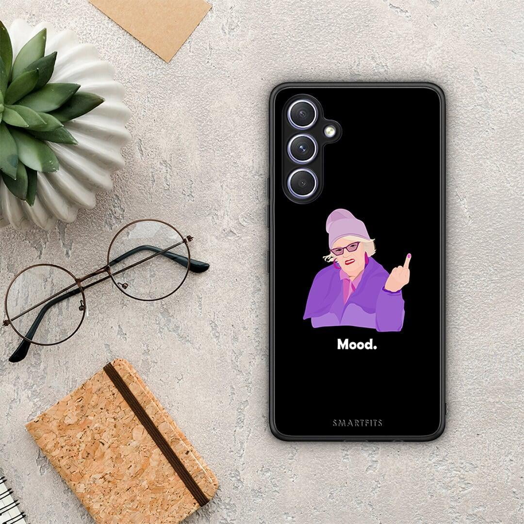 Θήκη Samsung Galaxy A54 Grandma Mood Black από τη Smartfits με σχέδιο στο πίσω μέρος και μαύρο περίβλημα | Samsung Galaxy A54 Grandma Mood Black Case with Colorful Back and Black Bezels
