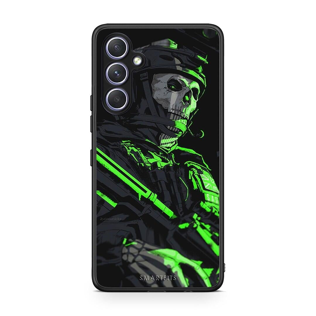 Θήκη Samsung Galaxy A54 Green Soldier από τη Smartfits με σχέδιο στο πίσω μέρος και μαύρο περίβλημα | Samsung Galaxy A54 Green Soldier Case with Colorful Back and Black Bezels