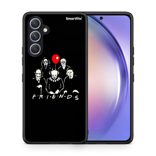 Θήκη Samsung Galaxy A54 Halloween Friends από τη Smartfits με σχέδιο στο πίσω μέρος και μαύρο περίβλημα | Samsung Galaxy A54 Halloween Friends Case with Colorful Back and Black Bezels