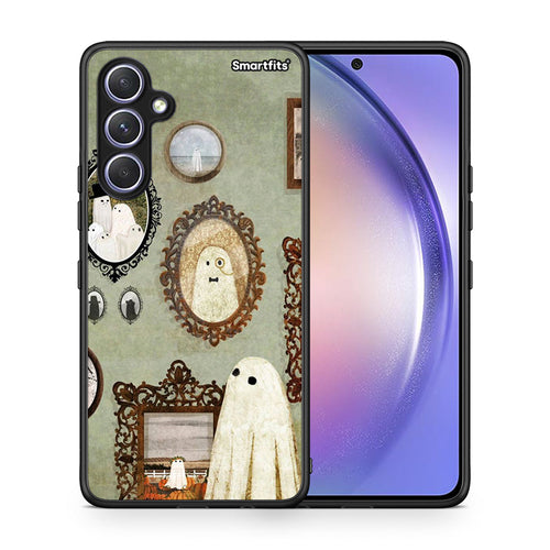 Θήκη Samsung Galaxy A54 Halloween Ghost Season από τη Smartfits με σχέδιο στο πίσω μέρος και μαύρο περίβλημα | Samsung Galaxy A54 Halloween Ghost Season Case with Colorful Back and Black Bezels