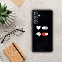 Thumbnail for Θήκη Samsung Galaxy A54 Heart Vs Brain από τη Smartfits με σχέδιο στο πίσω μέρος και μαύρο περίβλημα | Samsung Galaxy A54 Heart Vs Brain Case with Colorful Back and Black Bezels
