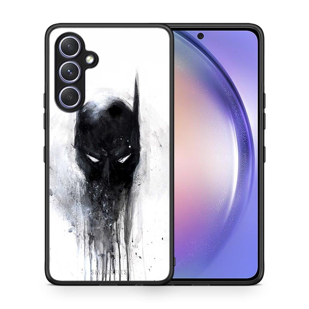 Θήκη Samsung Galaxy A54 Hero Paint Bat από τη Smartfits με σχέδιο στο πίσω μέρος και μαύρο περίβλημα | Samsung Galaxy A54 Hero Paint Bat Case with Colorful Back and Black Bezels