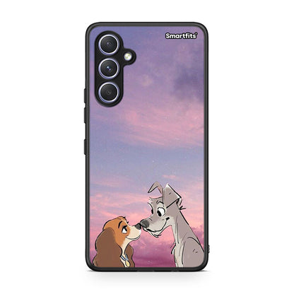 Θήκη Samsung Galaxy A54 Lady And Tramp από τη Smartfits με σχέδιο στο πίσω μέρος και μαύρο περίβλημα | Samsung Galaxy A54 Lady And Tramp Case with Colorful Back and Black Bezels