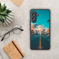 Thumbnail for Θήκη Samsung Galaxy A54 Landscape City από τη Smartfits με σχέδιο στο πίσω μέρος και μαύρο περίβλημα | Samsung Galaxy A54 Landscape City Case with Colorful Back and Black Bezels