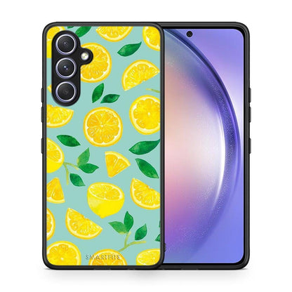 Θήκη Samsung Galaxy A54 Lemons από τη Smartfits με σχέδιο στο πίσω μέρος και μαύρο περίβλημα | Samsung Galaxy A54 Lemons Case with Colorful Back and Black Bezels