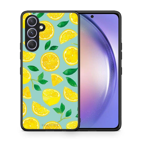 Θήκη Samsung Galaxy A54 Lemons από τη Smartfits με σχέδιο στο πίσω μέρος και μαύρο περίβλημα | Samsung Galaxy A54 Lemons Case with Colorful Back and Black Bezels