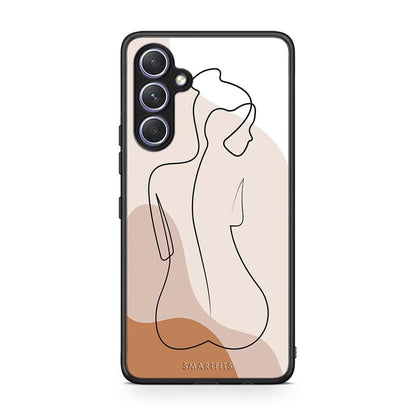 Θήκη Samsung Galaxy A54 LineArt Woman από τη Smartfits με σχέδιο στο πίσω μέρος και μαύρο περίβλημα | Samsung Galaxy A54 LineArt Woman Case with Colorful Back and Black Bezels