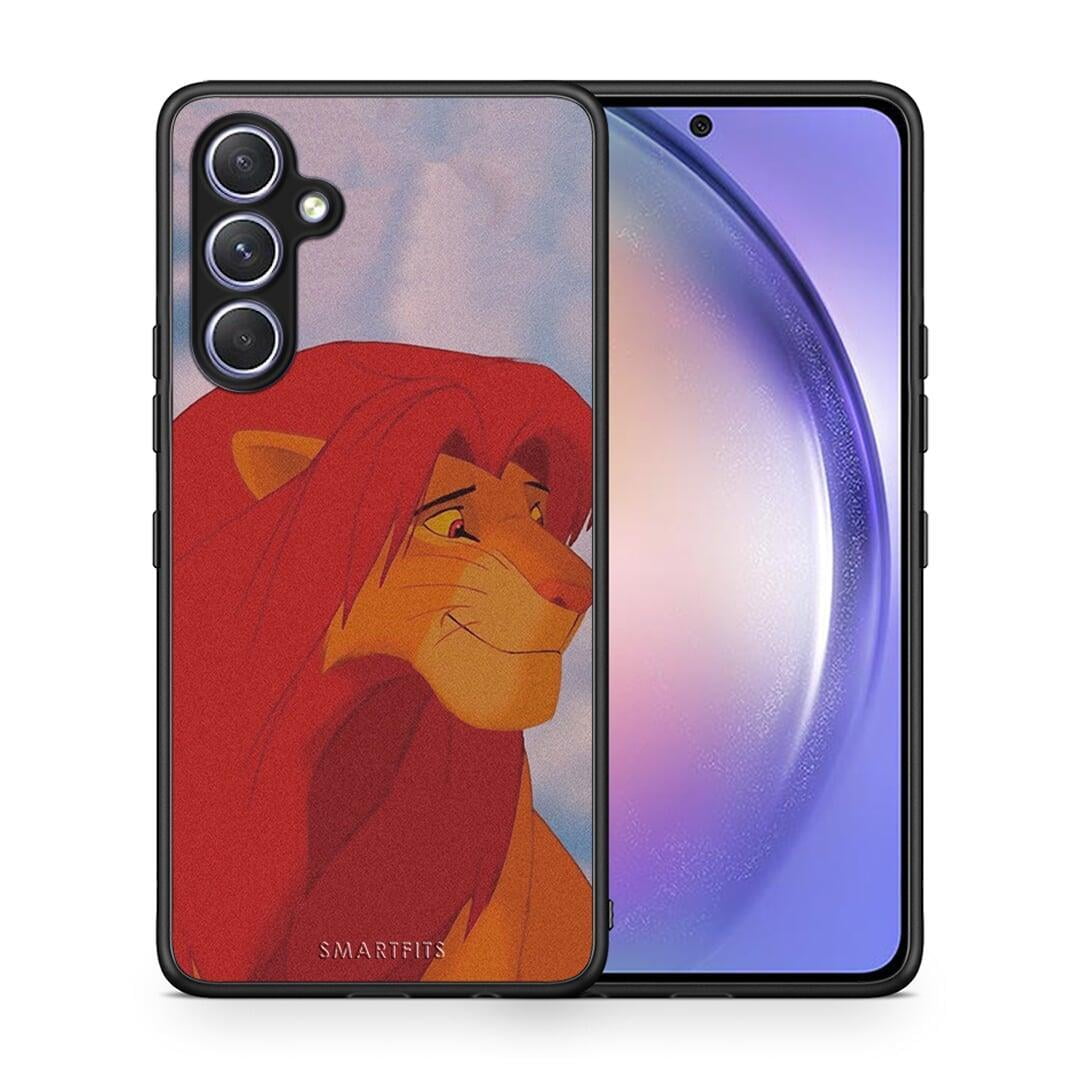 Θήκη Samsung Galaxy A54 Lion Love 1 από τη Smartfits με σχέδιο στο πίσω μέρος και μαύρο περίβλημα | Samsung Galaxy A54 Lion Love 1 Case with Colorful Back and Black Bezels